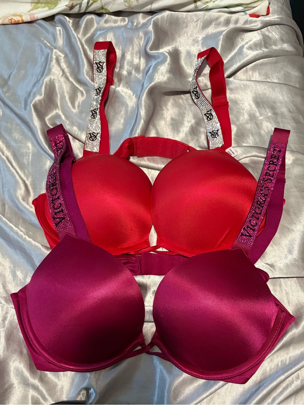 Victoria's Secret Red & Burgundy Push-Up Bras Duo